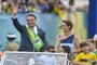 O presidente Jair Bolsonaro e a primeira-dama, Michelle Bolsonaro, durante desfile cívico-militar do 7 de Setembro, que este ano comemora o Bicentenário (200 anos) da Independência do Brasil.<!-- NICAID(15593175) -->
