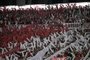 Fans of River Plate cheer for their team during the Copa Libertadores round of 16 first leg football match between Argentina's River Plate and Brazil's Internacional at the Mas Monumental stadium in Buenos Aires, on August 1, 2023. (Photo by JUAN MABROMATA / AFP)Editoria: SPOLocal: Buenos AiresIndexador: JUAN MABROMATASecao: soccerFonte: AFPFotógrafo: STF<!-- NICAID(15498447) -->