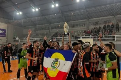 Time da AAGF, de Agudo, tricampeã da Taça Farroupilha.
