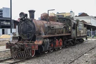 CAXIAS DO SUL, RS, BRASIL. 24-07-2025. Obras de revitalização da Estação Férrea de Caxias e da locomotiva.Indexador: Bruno Todeschini<!-- NICAID(16087333) -->