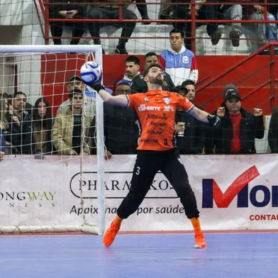 Goleiro Yuri, do Lagoa EC, no Gauchão de Futsal 2025.