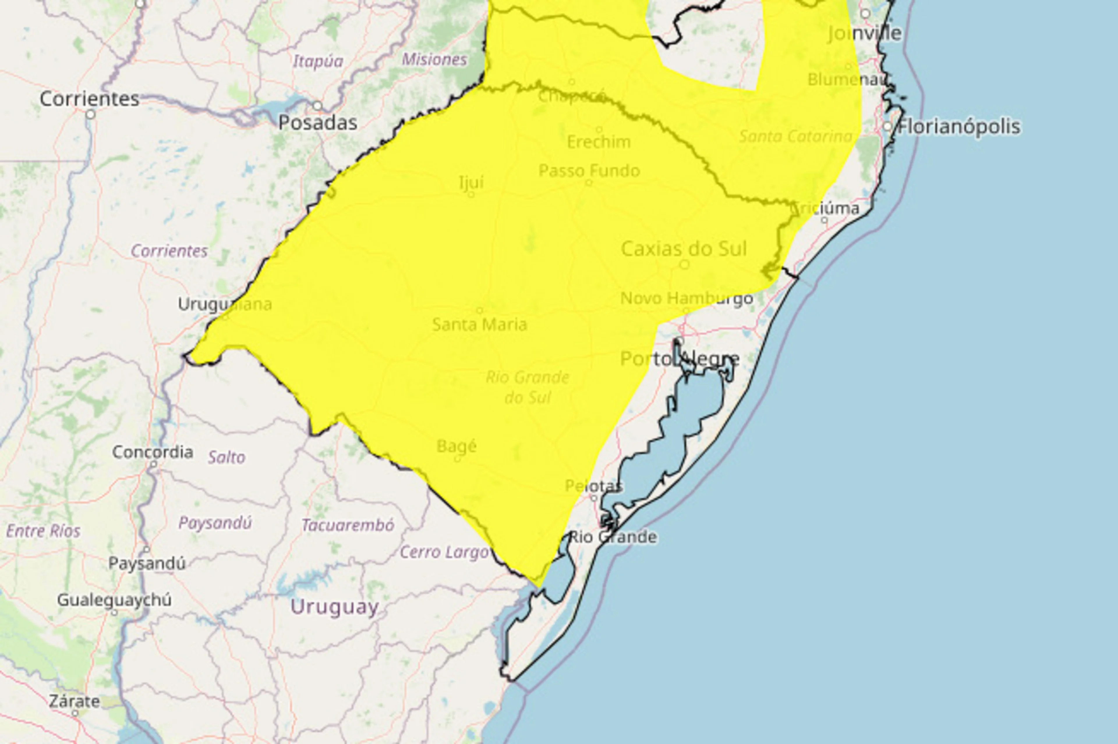 Instituto Nacional de Meteorologia (Inmet)/Reprodução