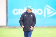 RS - GRÊMIO - Jogadores do elenco tricolor treinam no CT Presidente Luiz Carvalho, em Porto Alegre, na data de 07/06/2025, em preparação para a próxima partida válida pelo Brasileirão 2025. FOTO: ANGELO PIERETTI/GRÊMIO FBPA<!-- NICAID(16057057) -->