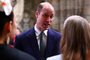 Britain's Prince William, Prince of Wales speaks with guests as he attends an annual Commonwealth Day service ceremony at Westminster Abbey in London, on March 11, 2024 . (Photo by HENRY NICHOLLS / POOL / AFP)<!-- NICAID(15710971) -->