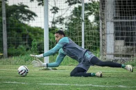 Goleiro Pedro Rocha em preparação para duelo do Juventude com o São Paulo pela Copa do Brasil. Goleiro substituirá Jandrei que está cedido por empréstimos dos paulistas ao Ju.<!-- NICAID(16282954) -->