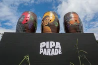 O Pipa Parade é uma grande exposição a céu aberto que celebra a Vindima 2025 com o tema 150 anos de imigração italiana no Rio Grande do Sul. Pipas localizadas na Vinícola Luiz Argenta em Flores Da Cunha (Neimar De Cesero/Agência RBS)Indexador: Neimar De Cesero<!-- NICAID(15951907) -->