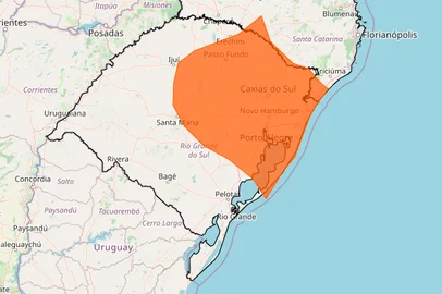 Instituto Nacional de Meteorologia (Inmet) / Reprodução Alerta laranja para 17 e 18 de janeiro.