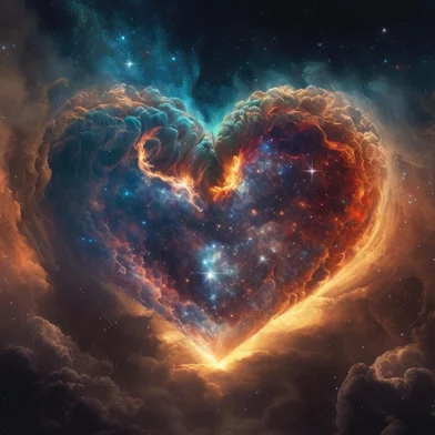 Heart made of nebula clouds, Generative AIastrologia, signo, horóscopoHeart made of nebula clouds and stars, Generative AIFonte: 580858093<!-- NICAID(15491495) -->