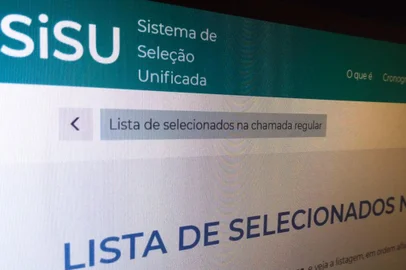 Site mostra a lista de selecionados no Sistema de Seleção Unificada (Sisu).<!-- NICAID(14855788) -->