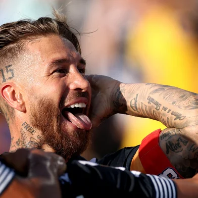 PASADENA, CALIFORNIA - JUNE 17: Sergio Ramos #93 of CF Monterrey celebrates scoring his team's first goal during the FIFA Club World Cup 2025 group E match between CF Monterrey and FC Internazionale Milano at Rose Bowl Stadium on June 17, 2025 in Pasadena, California.   Stu Forster/Getty Images/AFP (Photo by Stu Forster / GETTY IMAGES NORTH AMERICA / Getty Images via AFP)<!-- NICAID(16062350) -->