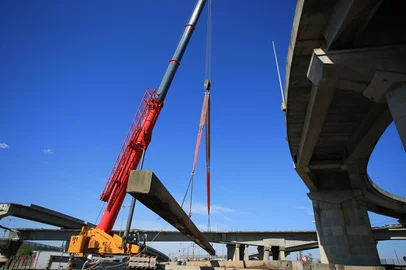 PORTO ALEGRE, RS, BRASIL, 25-09-2026: Reinicio das obras da nova Ponte do Guaíba. Foto: Ronaldo Bernardi/Grupo RBS<!-- NICAID(16373495) -->