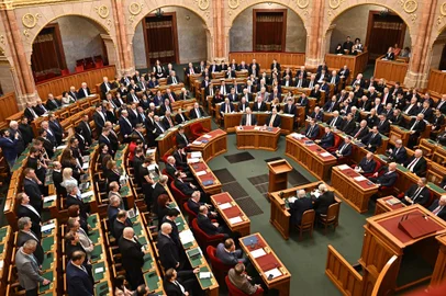 Votação no parlamento da Hungria da adesão da Suécia à Organização do Tratado do Atlântico Norte (Otan) (Photo by ATTILA KISBENEDEK / AFP)<!-- NICAID(15689881) -->