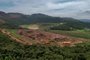 Aerial view of the site where the Vale dam was located and part of the area destroyed by mud and where the search stations are today in Brumadinho, state of Minas Gerais, Brazil on January 19, 2024. Next January 25 marks five years of the rupture of the B1 Dam at the Corrego do Feijao Mine, owned by the mining company Vale. Almost 75% of the 9.7 million cubic meters of ore waste have already been inspected by the Military Firefighters of Minas Gerais in search of bodies, body segments or objects that can help locate and identify the last 3 missing victims, out of a total of 270. (Photo by Douglas Magno / AFP)Editoria: DISLocal: BrumadinhoIndexador: DOUGLAS MAGNOSecao: industrial accidentFonte: AFPFotógrafo: STR<!-- NICAID(15658697) -->