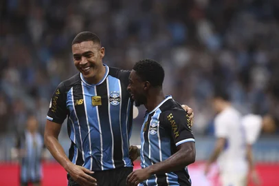 PORTO ALEGRE, RS, BRASIL, 21-04-2026: Grêmio x Confiança-SE, partida de ida da quinta fase da Copa do Brasil. O jogo será na Arena, em Porto Alegre. Foto: Bruno Todeschini/Agência RBSIndexador: Bruno Todeschini<!-- NICAID(16270563) -->