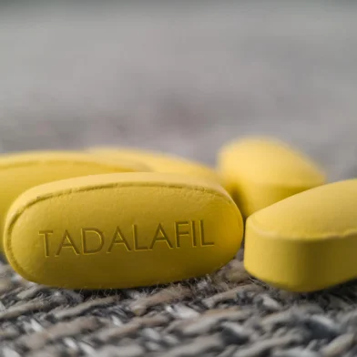 Tadalafil pill medication udes to treat erectile dysfunction and benign prostatic hyperplasia and pulmonary arterial hypertension taken by mouth<!-- NICAID(16003953) -->