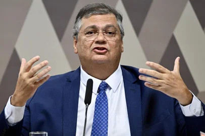 Brazil's Justice Minister, Flavio Dino, who was nominated by President Lula da Silva to the Brazil High Court, speaks during a hearing before the Senate Constitution and Justice Committee in Brasilia on December 13, 2023. (Photo by EVARISTO SA / AFP)Editoria: POLLocal: BrasíliaIndexador: EVARISTO SASecao: governmentFonte: AFPFotógrafo: STF<!-- NICAID(15624370) -->
