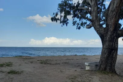 Local onde menina foi levada pelo vento em bote inflável e resgatada por bombeiros voluntários, em Tapes<!-- NICAID(15385868) -->