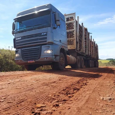Imagens do trecho sem asfalto entre Passo Fundo e Erechim na Rodovia Transbrasiliana, BR-153<!-- NICAID(15361826) -->