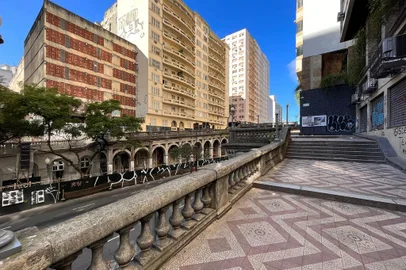 Obras no Viaduto Otávio Rocha, no Centro Histórico<!-- NICAID(15524057) -->