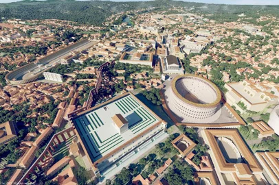 O modelo, chamado Rome Reborn: Flight over Ancient Rome, foi apresentado pela Flyover Zone, uma empresa de tecnologia educacional, e idealizado pelo arqueólogo digital da Escola Luddy de Informática, Computação e Engenharia da Universidade de Indiana, Bernard Frischer. A ideia surgiu há algumas décadas, em 1974, enquanto o pesquisador visitava o Museu da Civilização Romana, e viu um modelo físico da Roma Antiga.<!-- NICAID(15596750) -->