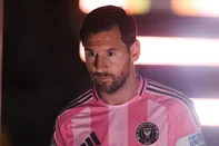 ATLANTA, GEORGIA - JUNE 19: Lionel Messi #10 of Inter Miami CF looks on inside the tunnel prior to the FIFA Club World Cup 2025 group A match between Internacional CF Miami and FC Porto at Mercedes-Benz Stadium on June 19, 2025 in Atlanta, Georgia.   Alex Grimm/Getty Images/AFP (Photo by ALEX GRIMM / GETTY IMAGES NORTH AMERICA / Getty Images via AFP)<!-- NICAID(16065426) -->