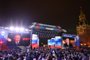 O presidente russo, Vladimir Putin, discursa em um comício e concerto marcando a anexação de quatro regiões da Ucrânia ocupadas por tropas russas - Lugansk, Donetsk, Kherson e Zaporizhzhia, na Praça Vermelha, no centro de Moscou, em 30 de setembro de 2022. (Foto de Anton Novoderezhkin / SPUTNIK / AFP)<!-- NICAID(15222416) -->
