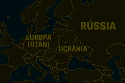 Mapa da Europa (Europa com a OTAN, Ucrânia e Rússia)<!-- NICAID(15035344) -->