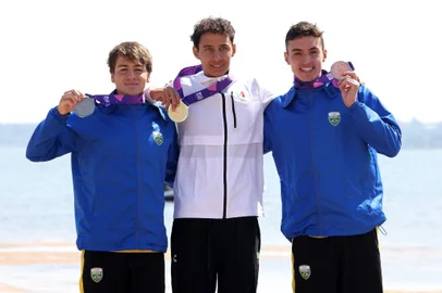 Matheus Melecchi, Paulo Strehlke, Leonardo Brandt, águas abertas