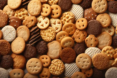 Assortment cookies background snack biscuitFonte: 704565926<!-- NICAID(15792830) -->