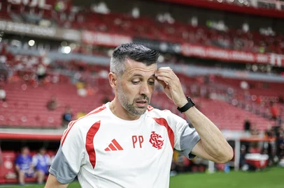 PORTO ALEGRE, RS, BRASIL, 01-04-2025: Internacional x São Paulo pelo Campeonato Brasileiro. Duelo válido pela 9ª rodada do Brasileirão. Foto: Renan Mattos / Agência RBS<!-- NICAID(16257236) -->