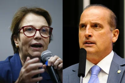 Colagem de fotos. Ministra da Agricultura Tereza Cristina e Onyx Lorenzoni. Créditos Félix Zucco / Agência RBS - Gustavo Lima / Agência Câmara<!-- NICAID(14701765) -->
