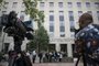 WASHINGTON, DC - AUGUST 3: Television cameras are set up as people wait to enter E. Barrett Prettyman United States Courthouse on August 3, 2023 in Washington, DC. Former U.S. President Donald Trump is scheduled to be arraigned this afternoon after being indicted on four felony counts for his alleged efforts to overturn the 2020 election.   Drew Angerer/Getty Images/AFP (Photo by Drew Angerer / GETTY IMAGES NORTH AMERICA / Getty Images via AFP)<!-- NICAID(15499814) -->