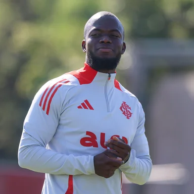 PORTO ALEGRE, RS, BRASIL, 18-04-2025: O atacante Enner Valencia participa de treino do Inter no CT Parque Gigante. (Ricardo Duarte/Inter/Divulgação).<!-- NICAID(16029029) -->