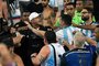 Fans of Argentina clash with Brazilian police before the start of the 2026 FIFA World Cup South American qualification football match between Brazil and Argentina at Maracana Stadium in Rio de Janeiro, Brazil, on November 21, 2023. (Photo by CARL DE SOUZA / AFP)Editoria: SPOLocal: Rio de JaneiroIndexador: CARL DE SOUZASecao: soccerFonte: AFPFotógrafo: STF<!-- NICAID(15604893) -->