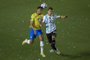 Brazil's Danilo (L) and Argentina's Giovani Lo Celso vie for the ball during their South American qualification football match for the FIFA World Cup Qatar 2022 at the San Juan del Bicentenario stadium in San Juan, Argentina, on November 16, 2021. (Photo by Andres Larrovere / AFP)Editoria: SPOLocal: San JuanIndexador: ANDRES LARROVERESecao: soccerFonte: AFPFotógrafo: STR<!-- NICAID(14942757) -->