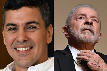 Presidente do Paraguai, Santiago Peña, e presidente do Brasil, Luiz Inácio Lula da Silva.<!-- NICAID(15416886) -->