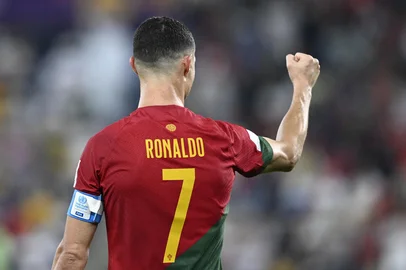 Portugal's forward #07 Cristiano Ronaldo celebrates after scoring a goal during the Qatar 2022 World Cup Group H football match between Portugal and Ghana at Stadium 974 in Doha on November 24, 2022. (Photo by PATRICIA DE MELO MOREIRA / AFP)Editoria: SPOLocal: DohaIndexador: PATRICIA DE MELO MOREIRASecao: soccerFonte: AFPFotógrafo: STR<!-- NICAID(15275192) -->