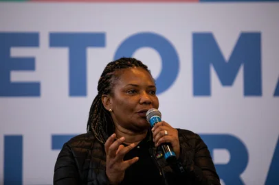 PORTO ALEGRE, RS, BRASIL, 03.07.2024: Ministra da Cultura e comitiva anunciam acões de reparacão e reconstrucão do setor cultural, fortemente impactado pela tragédia climática que atingiu o Estado em abril. Foto: Camila Hermes/Agencia RBS<!-- NICAID(15804363) -->