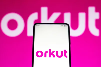 April 29, 2022, Brazil. In this photo illustration, the Orkut logo seen displayed on a smartphoneIndexador: RafapressFonte: 503349835<!-- NICAID(16083150) -->