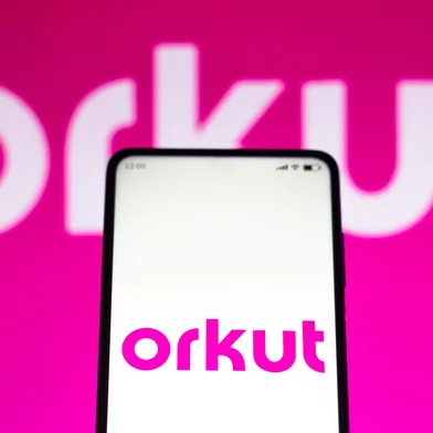April 29, 2022, Brazil. In this photo illustration, the Orkut logo seen displayed on a smartphoneIndexador: RafapressFonte: 503349835<!-- NICAID(16083150) -->