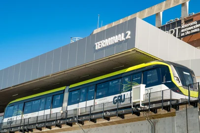 Aeromóvel no aeroporto internacional de São Paulo-Guarulhos. Operação teve início na última semana.<!-- NICAID(16182681) -->