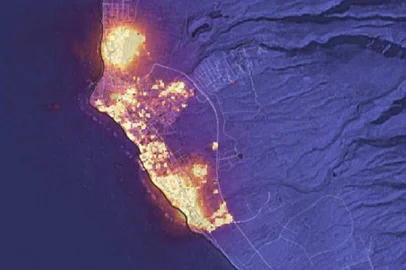 08/08/2023 - SATÉLITE / INCÊNDIOS / HAVAI / MAUI - Imagem do NASA Earth Observatory por Lauren Dauphin, que mostra as áreas atingidas pelo incêndio em Maui.<!-- NICAID(15513927) -->