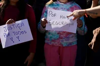 ESTAÇÃO, RS, BRASIL, 09-07-2025: Pais e professores manifestam por mais segurança após um ataque a facadas no município de Estação, no norte gaúcho. Foto: Jefferson Botega/Agência RBSIndexador: jeff botega<!-- NICAID(16076680) -->