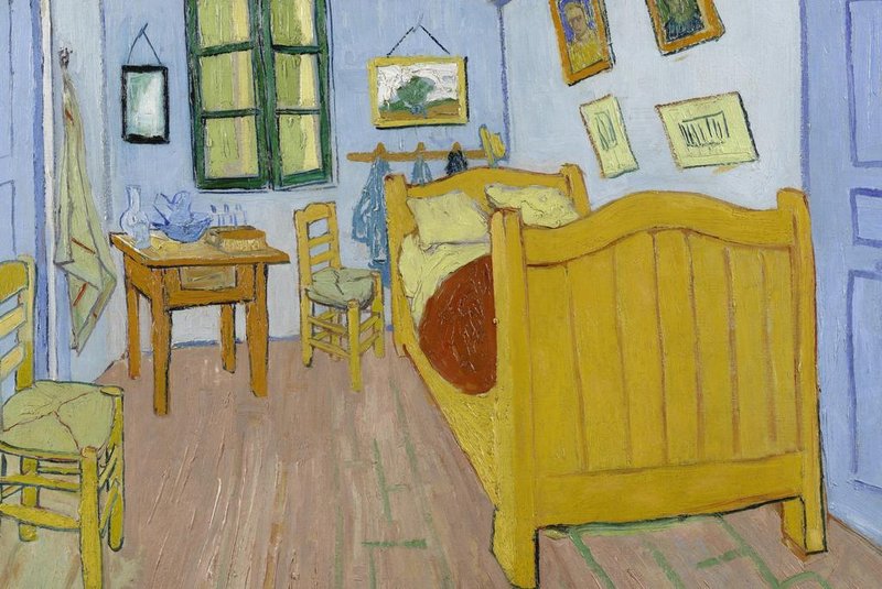 O quarto em Arles, obra de Vincent Van Gogh.<!-- NICAID(12648703) -->
