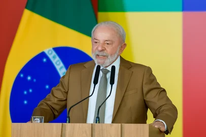Ricardo Stuckert / Presidência da República/Divulgação Presidente da República, Luiz Inácio Lula da Silva, durante declaração à imprensa no Palácio do Planalto, sobre ações para reduzir impacto da oscilação dos preços do petróleo. Brasília - DF.<!-- NICAID(16243725) -->
