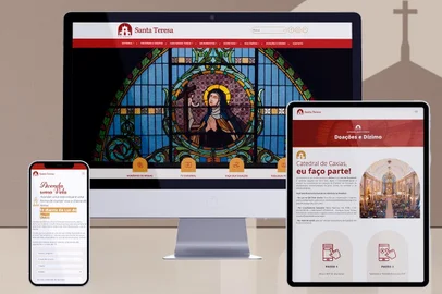 Novo site da Catedral Santa Teresa de Caxias do Sul. Portal é integrado ao site da Diocese e foi lançado no último domingo.<!-- NICAID(15153926) -->