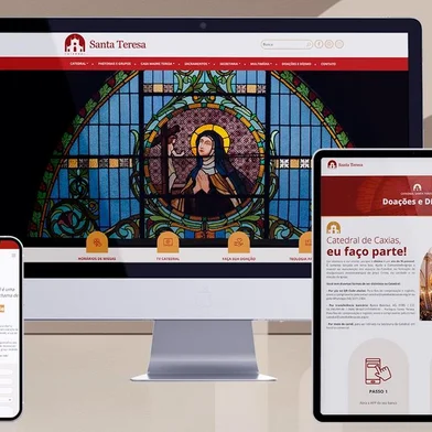 Novo site da Catedral Santa Teresa de Caxias do Sul. Portal é integrado ao site da Diocese e foi lançado no último domingo.<!-- NICAID(15153926) -->