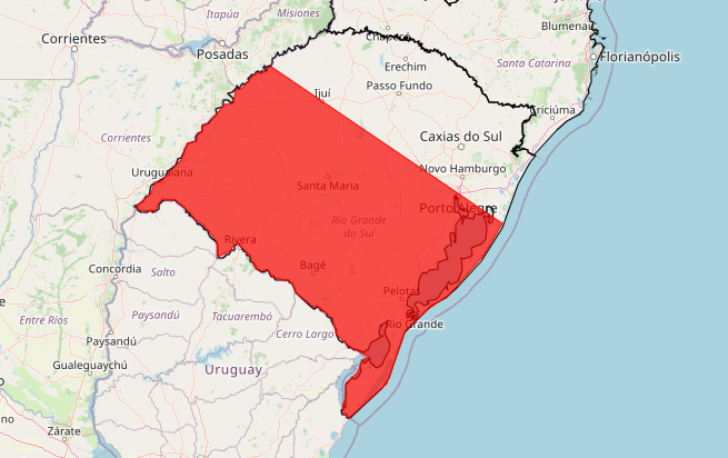 RS tem alerta vermelho para tempestade e risco de granizo nesta quinta-feira