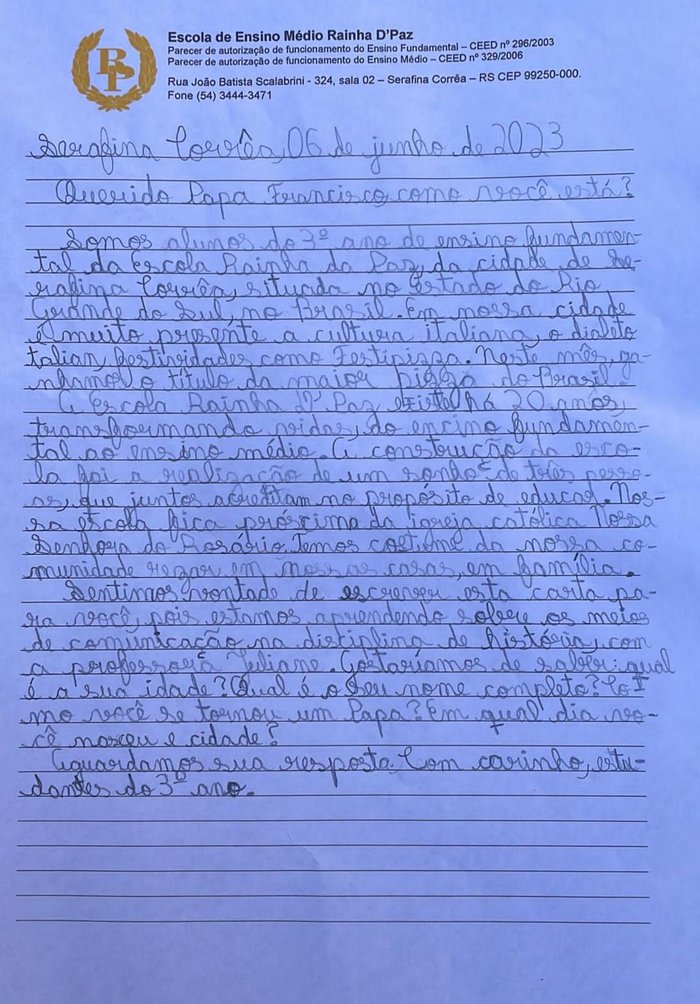 Escola Rainha D'Paz / Divulgação