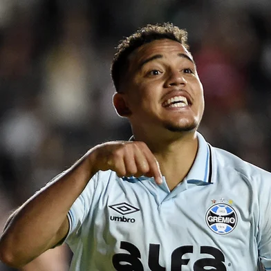 Gustavo martins, autor do gol do Grêmio no empate com o Vasco em São Januário. Foto: Alexandre Durão/Grêmio FBPA/Divulgação<!-- NICAID(16084022) -->